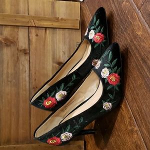 A New Day Velvet Floral Heels Size 8